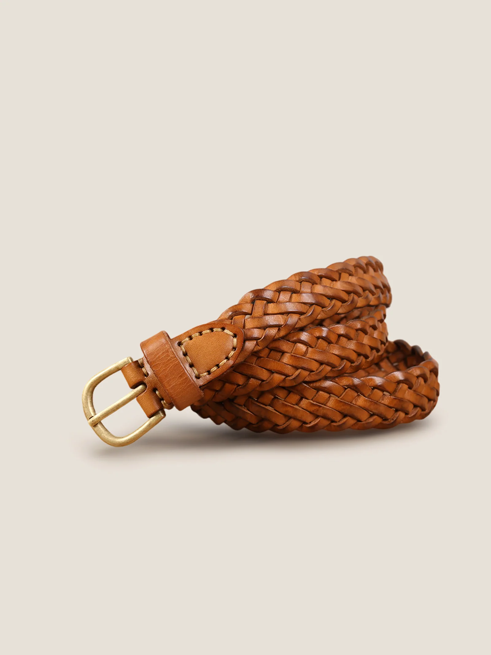 Premium Cowhide Retro Hand-Woven Belt With Alloy Buckle - Image 4