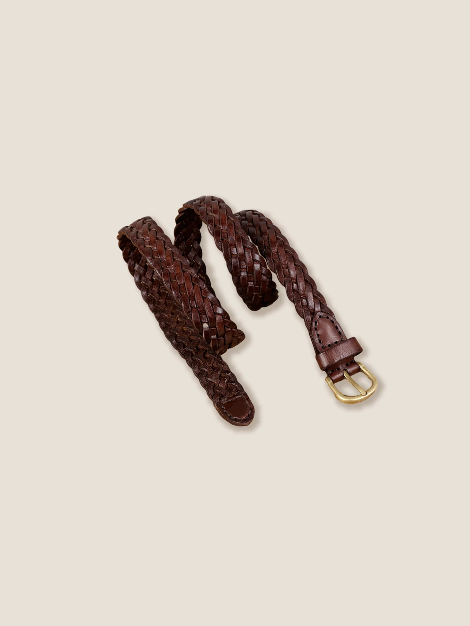 Premium Cowhide Retro Hand-Woven Belt With Alloy Buckle - Image 5