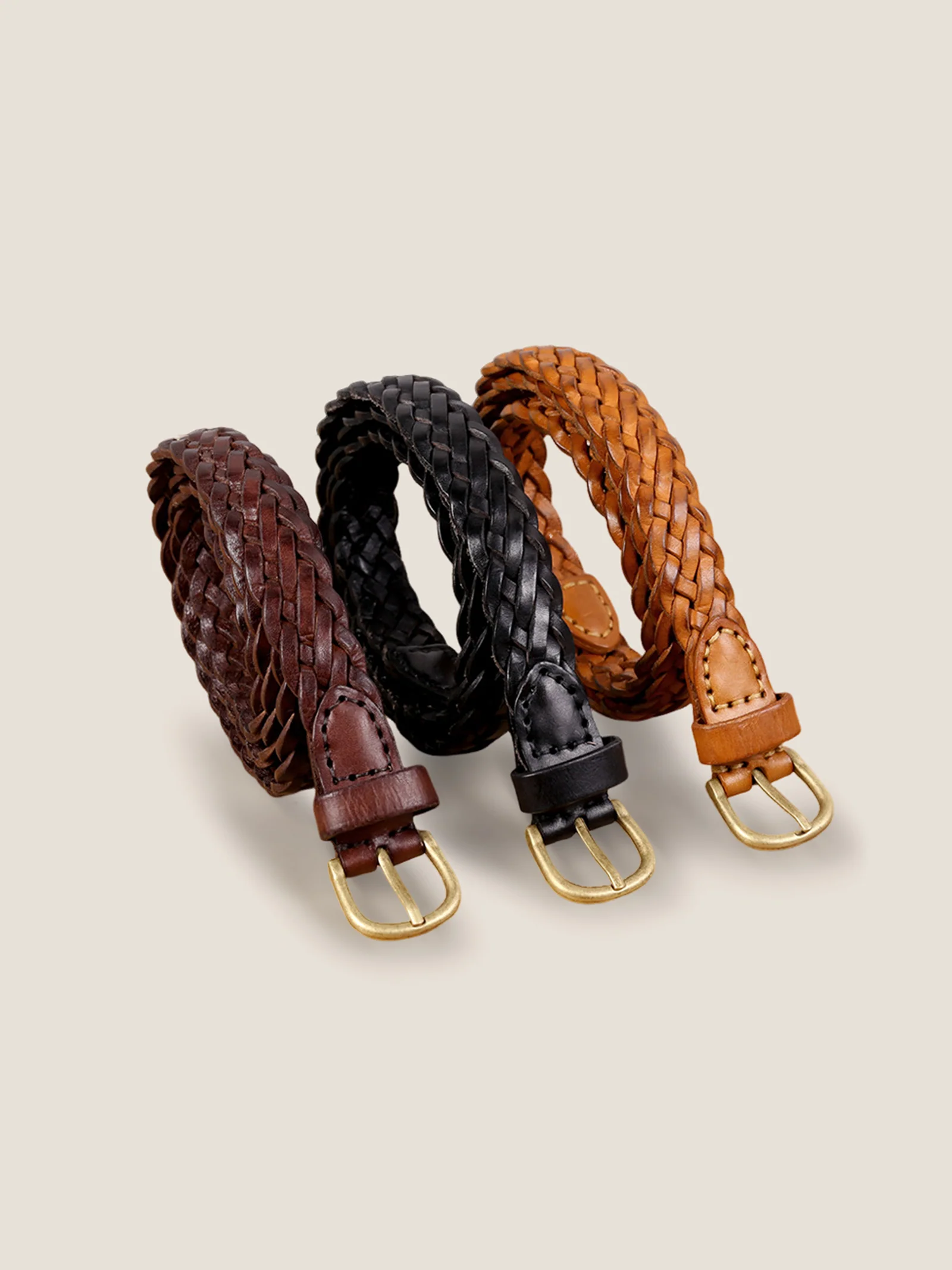 Premium Cowhide Retro Hand-Woven Belt With Alloy Buckle - Image 7