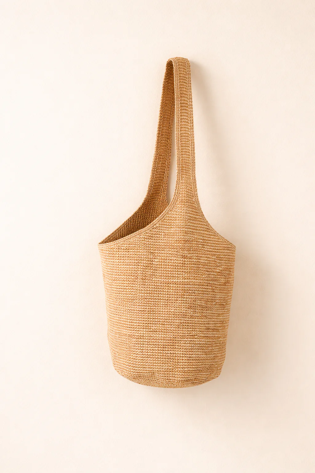 Raffia Straw Bucket Bag Handwoven Structured Shoulder Beach Vacation Bag - Image 5