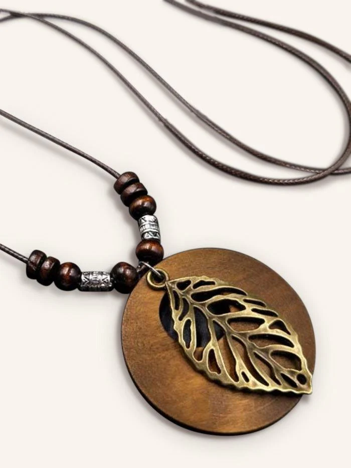 Retro Chic Linen Drape Necklace LOLA - Image 3