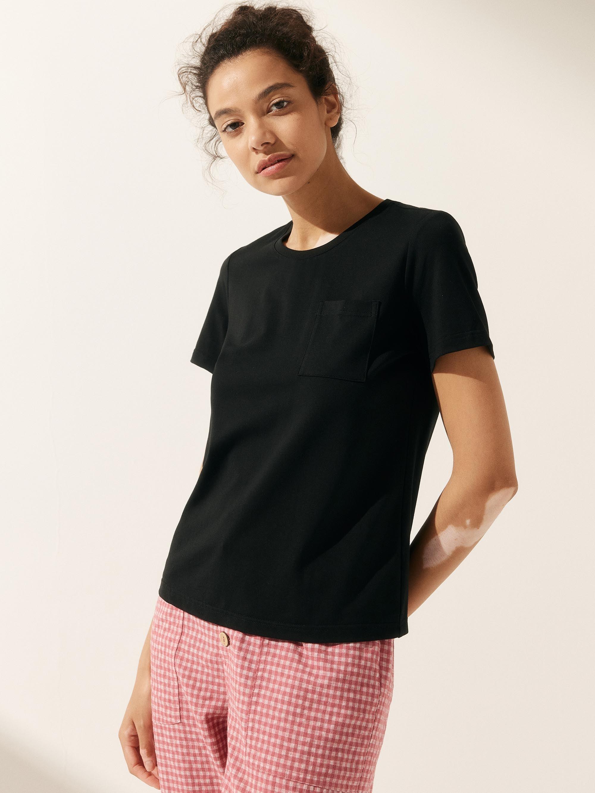 Stretch-Knit Bamboo Classic Basic Tee BELLE - Image 12