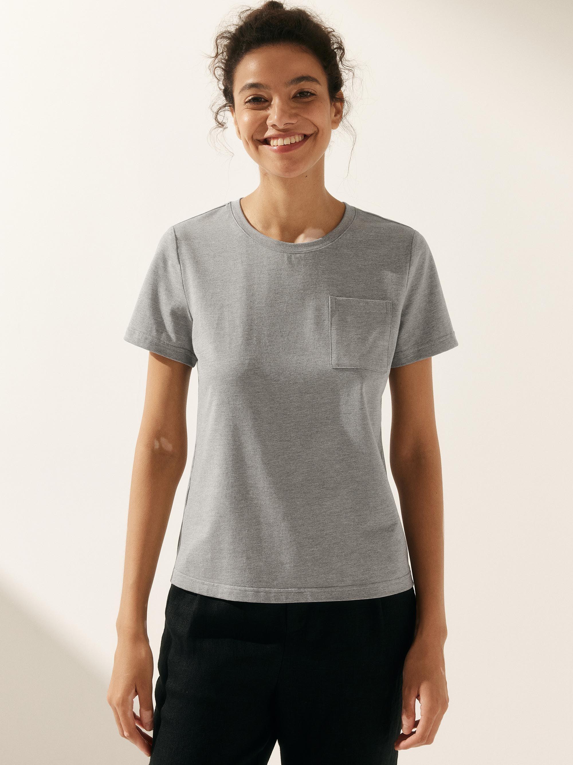 Stretch-Knit Bamboo Classic Basic Tee BELLE - Image 15