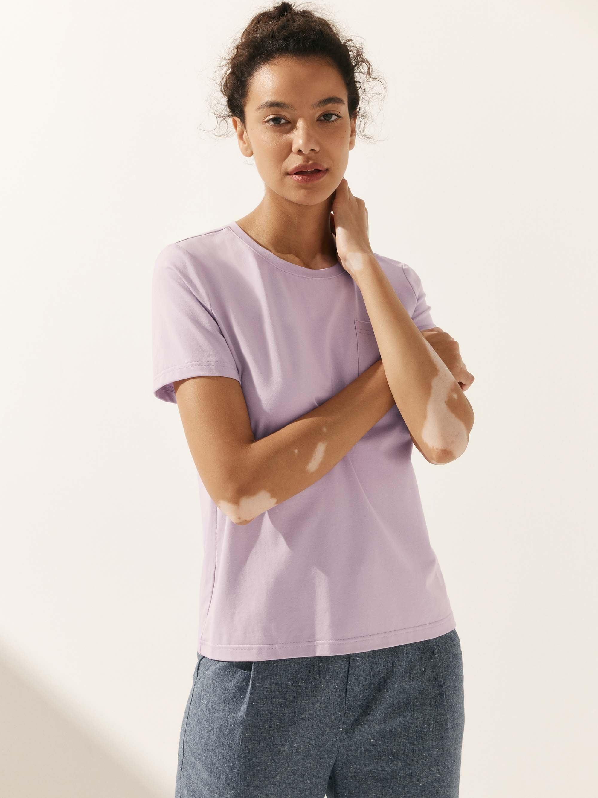 Stretch-Knit Bamboo Classic Basic Tee BELLE - Image 21