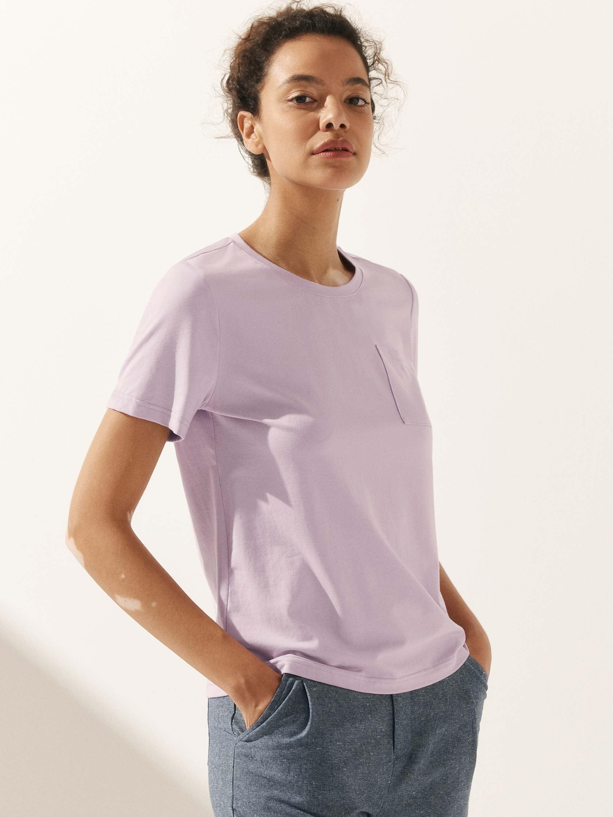 Stretch-Knit Bamboo Classic Basic Tee BELLE - Image 22