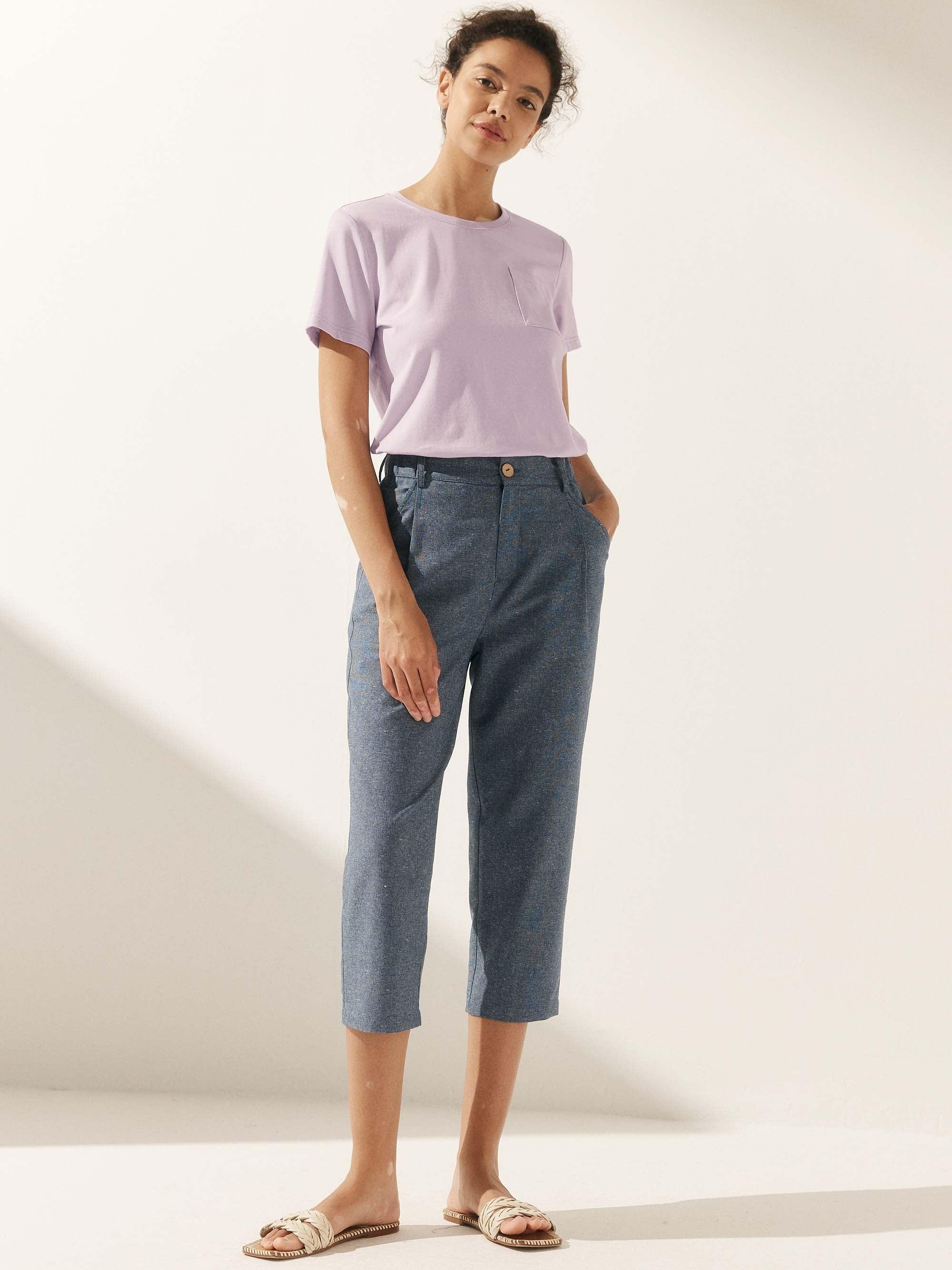 Stretch-Knit Bamboo Classic Basic Tee BELLE - Image 23