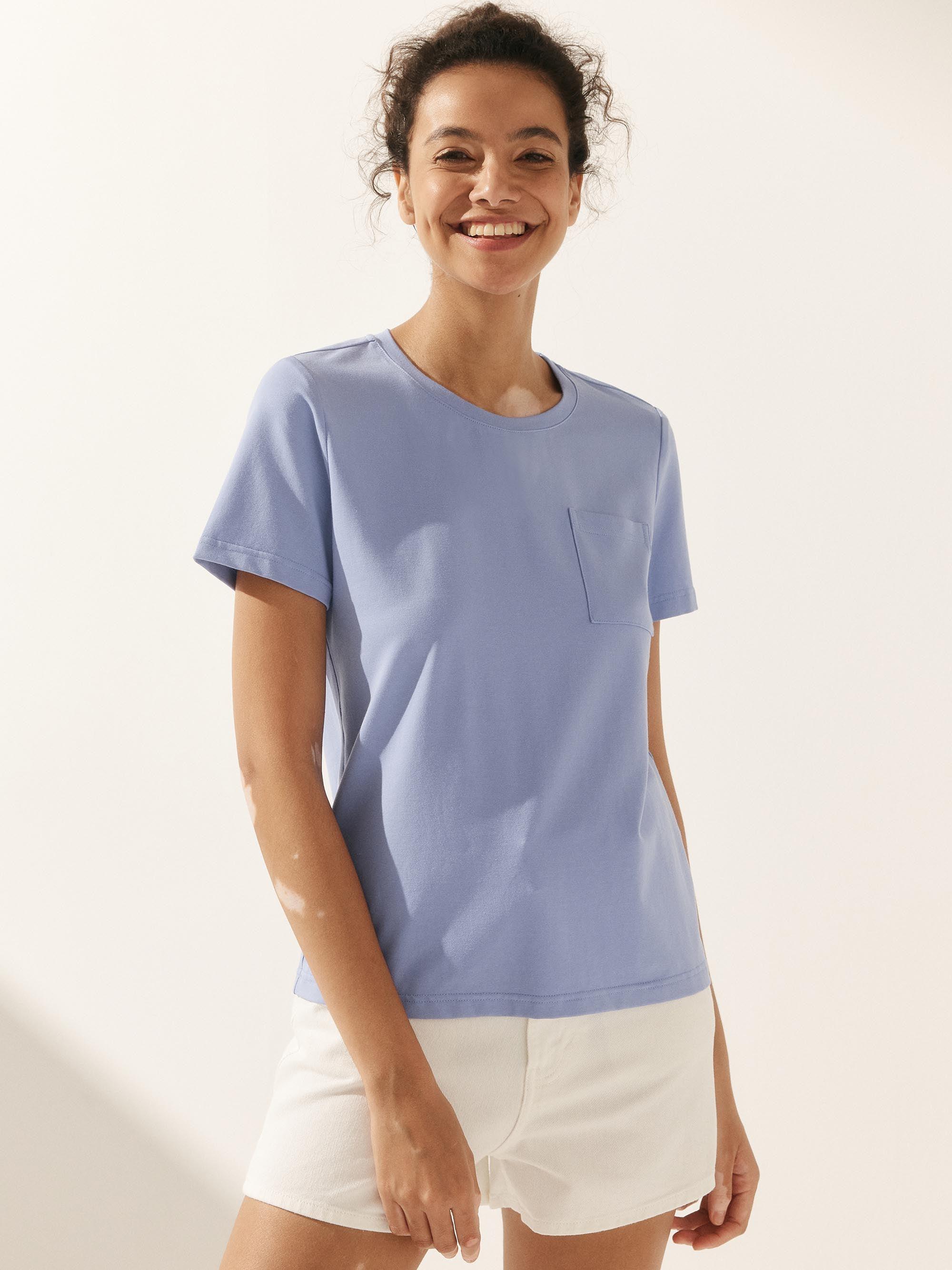 Stretch-Knit Bamboo Classic Basic Tee BELLE - Image 24