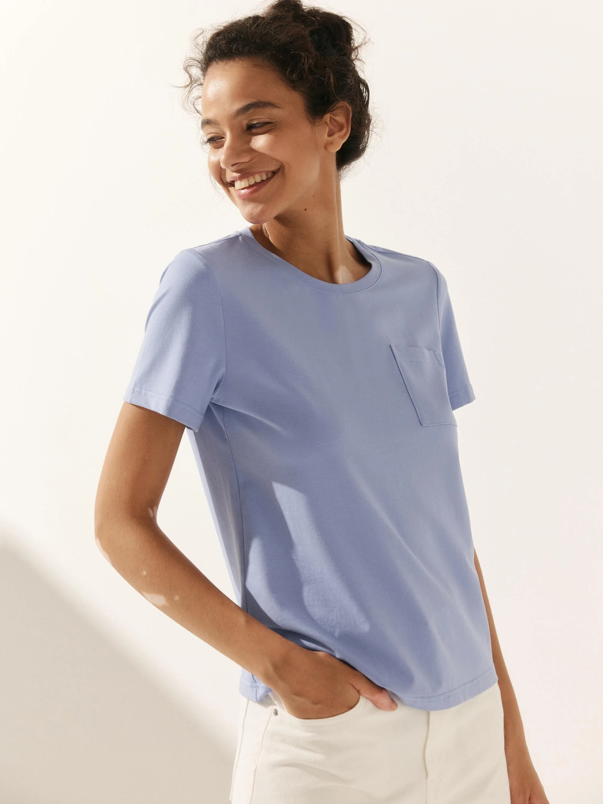 Stretch-Knit Bamboo Classic Basic Tee BELLE - Image 26