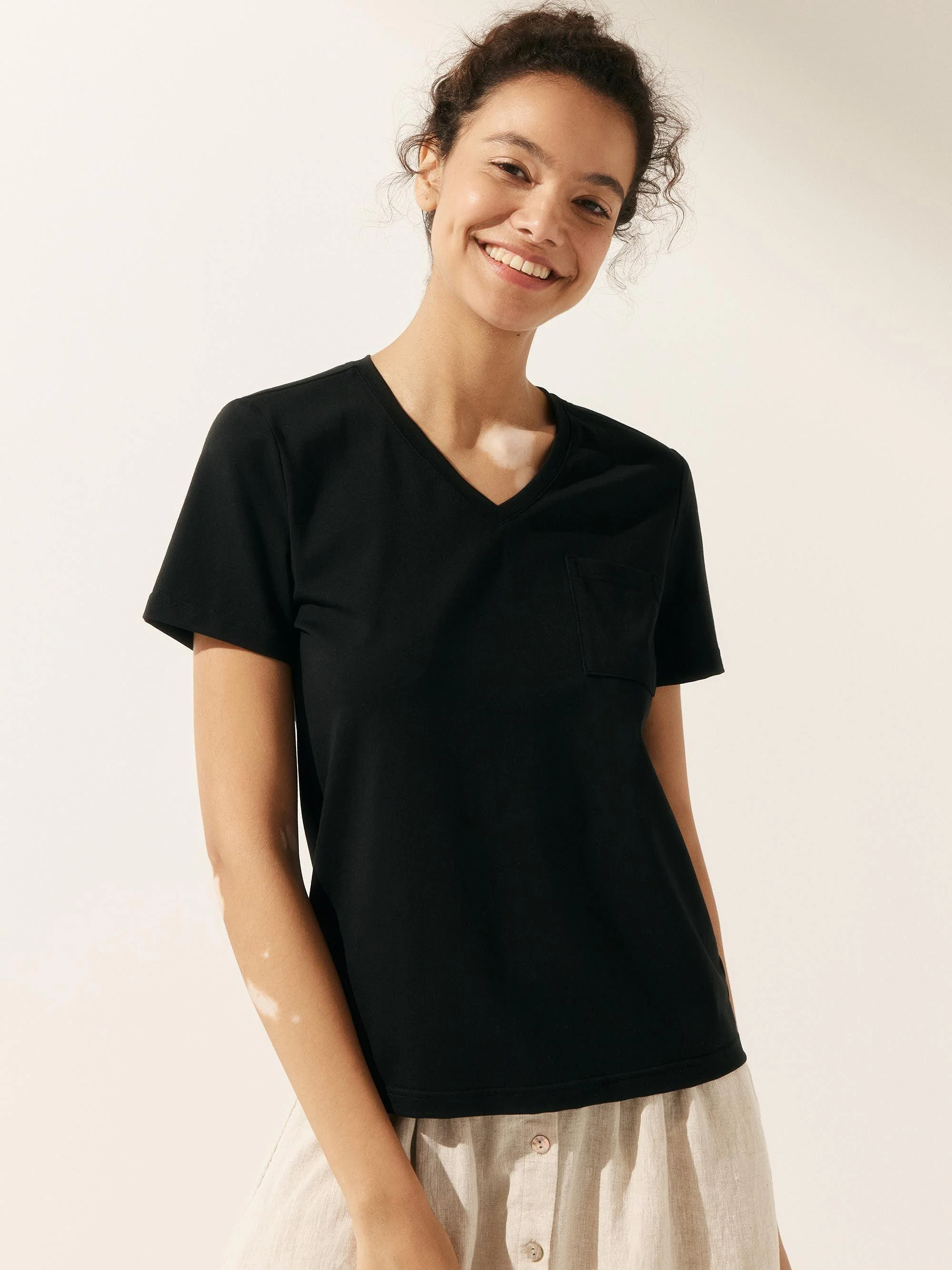 Stretch-Knit Bamboo Classic Basic Tee BELLE - Image 27