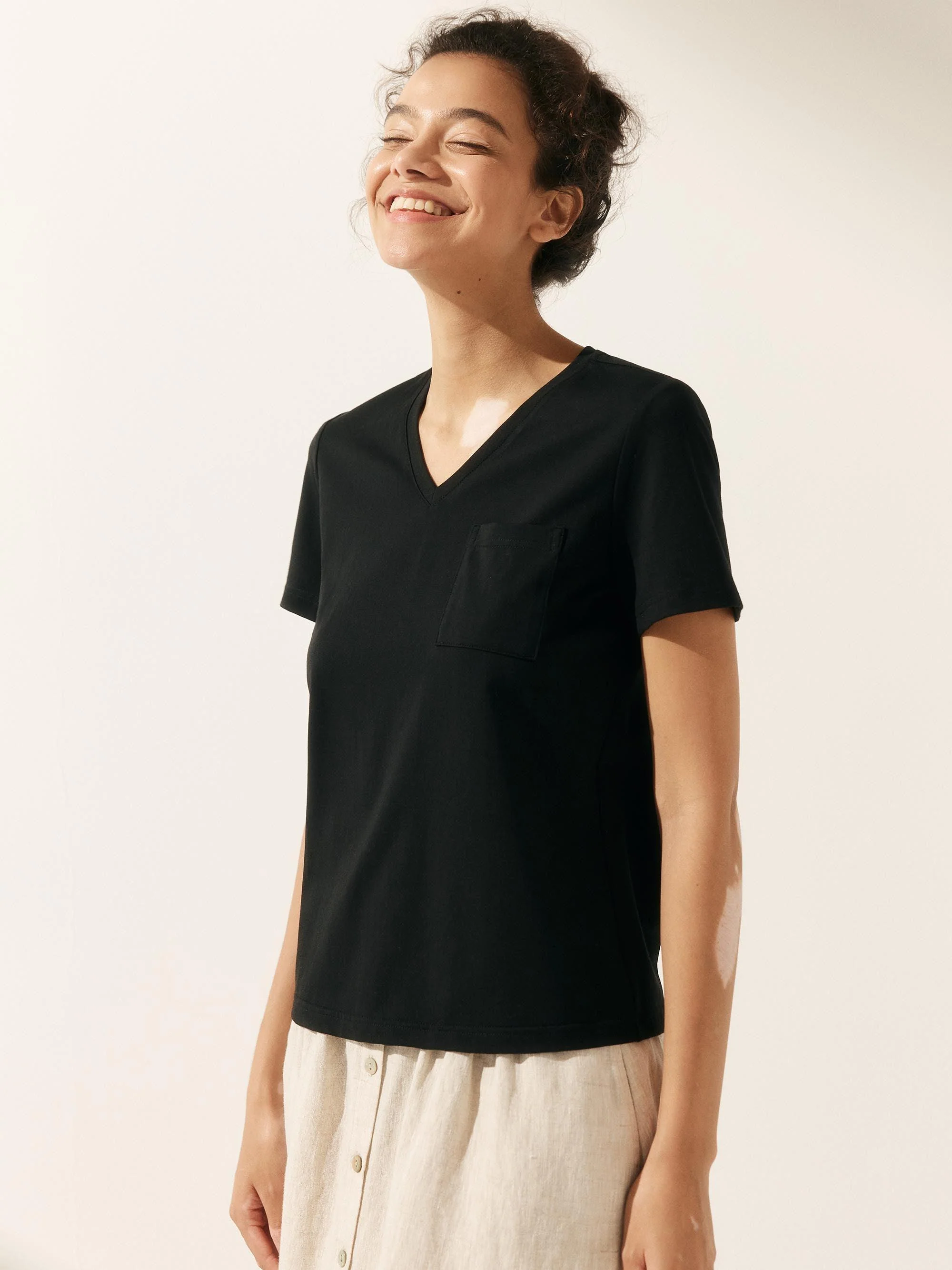 Stretch-Knit Bamboo Classic Basic Tee BELLE - Image 28