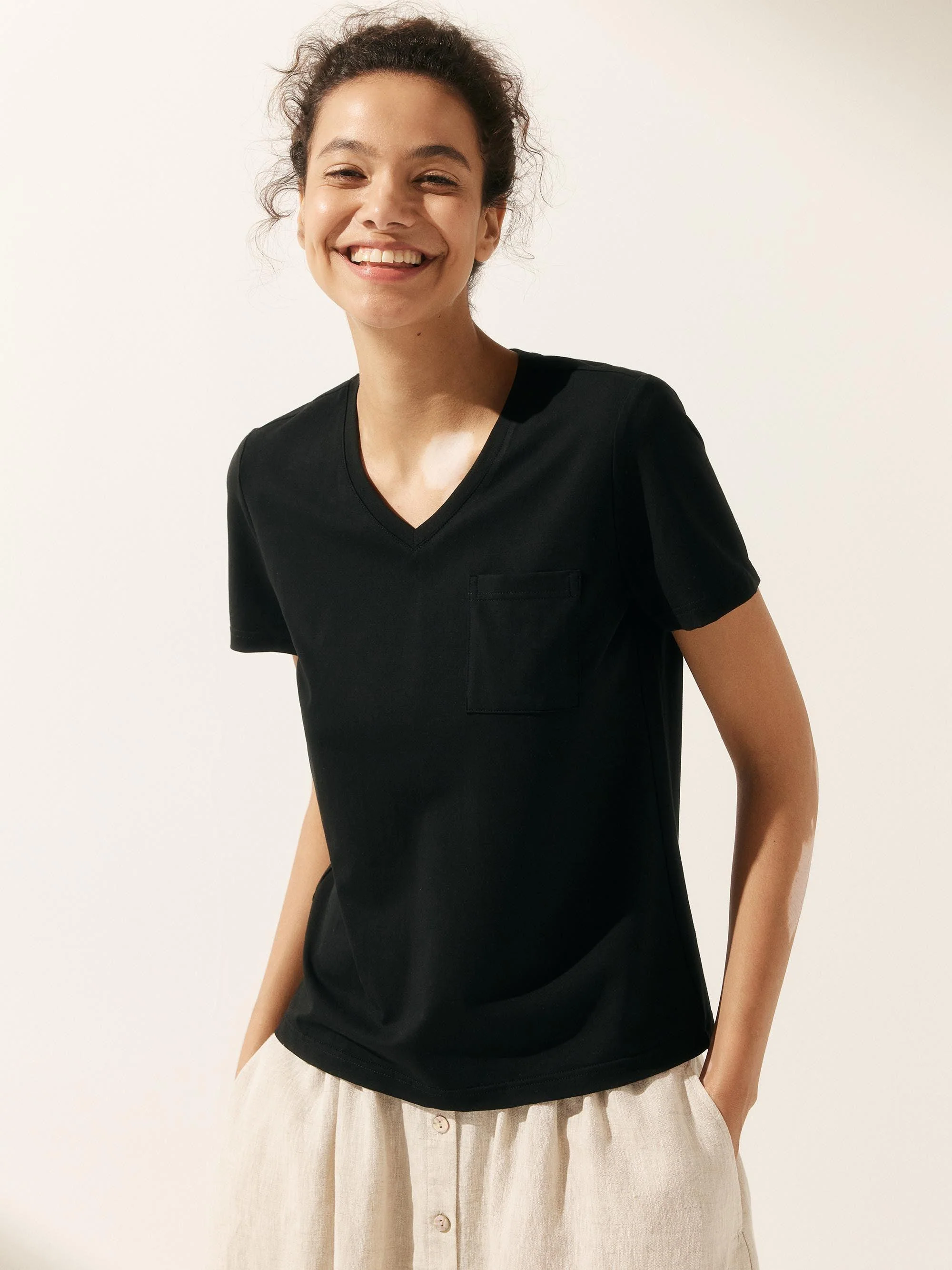Stretch-Knit Bamboo Classic Basic Tee BELLE - Image 29