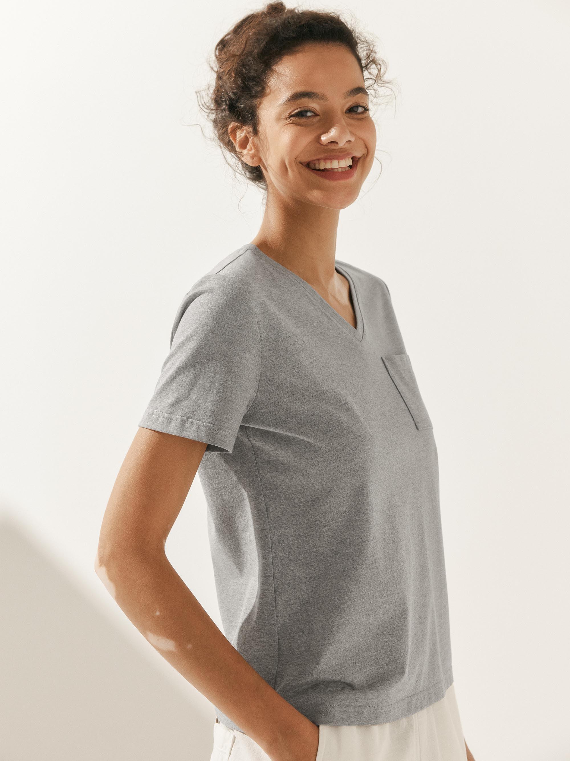 Stretch-Knit Bamboo Classic Basic Tee BELLE - Image 34