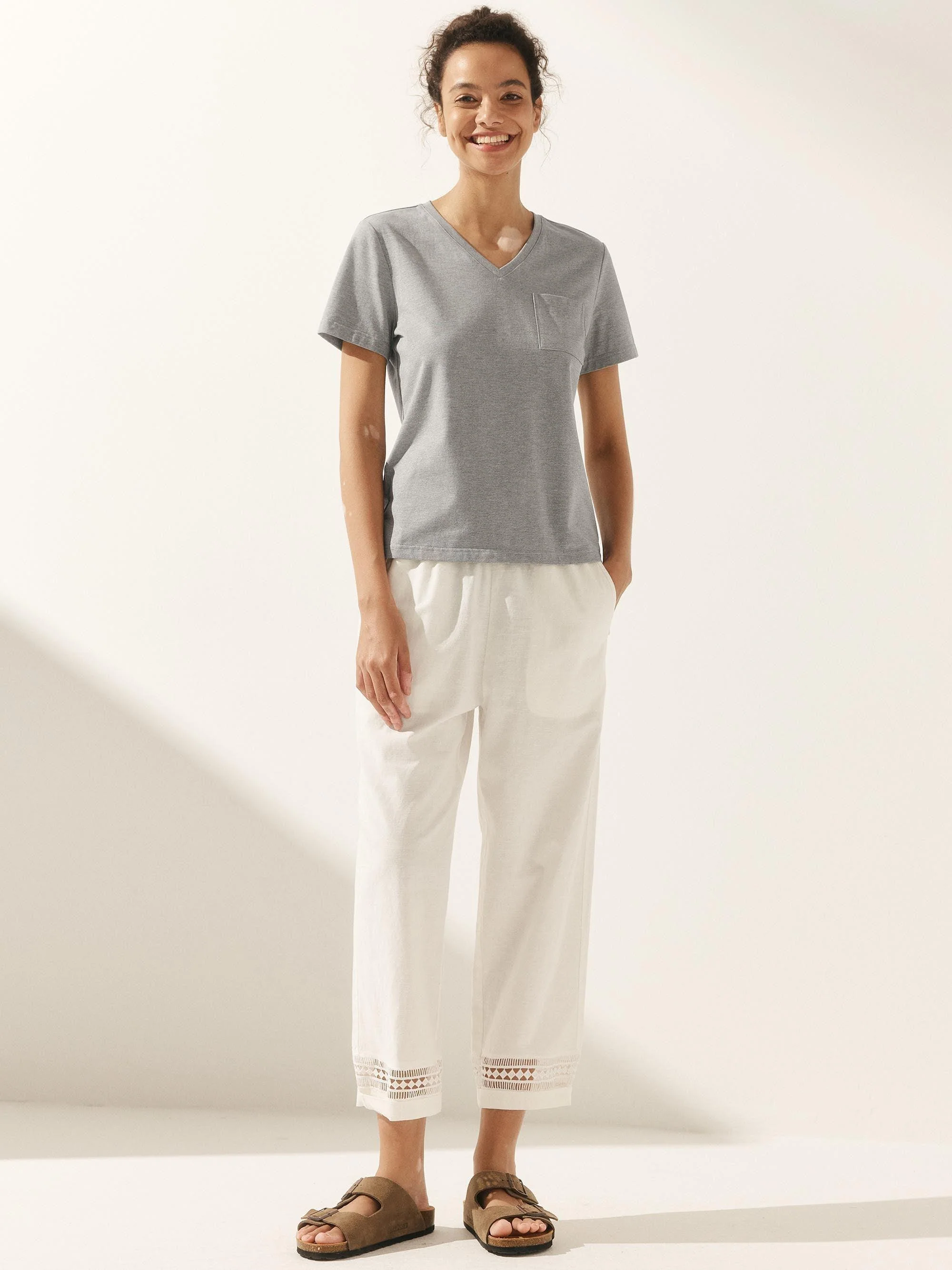 Stretch-Knit Bamboo Classic Basic Tee BELLE - Image 37