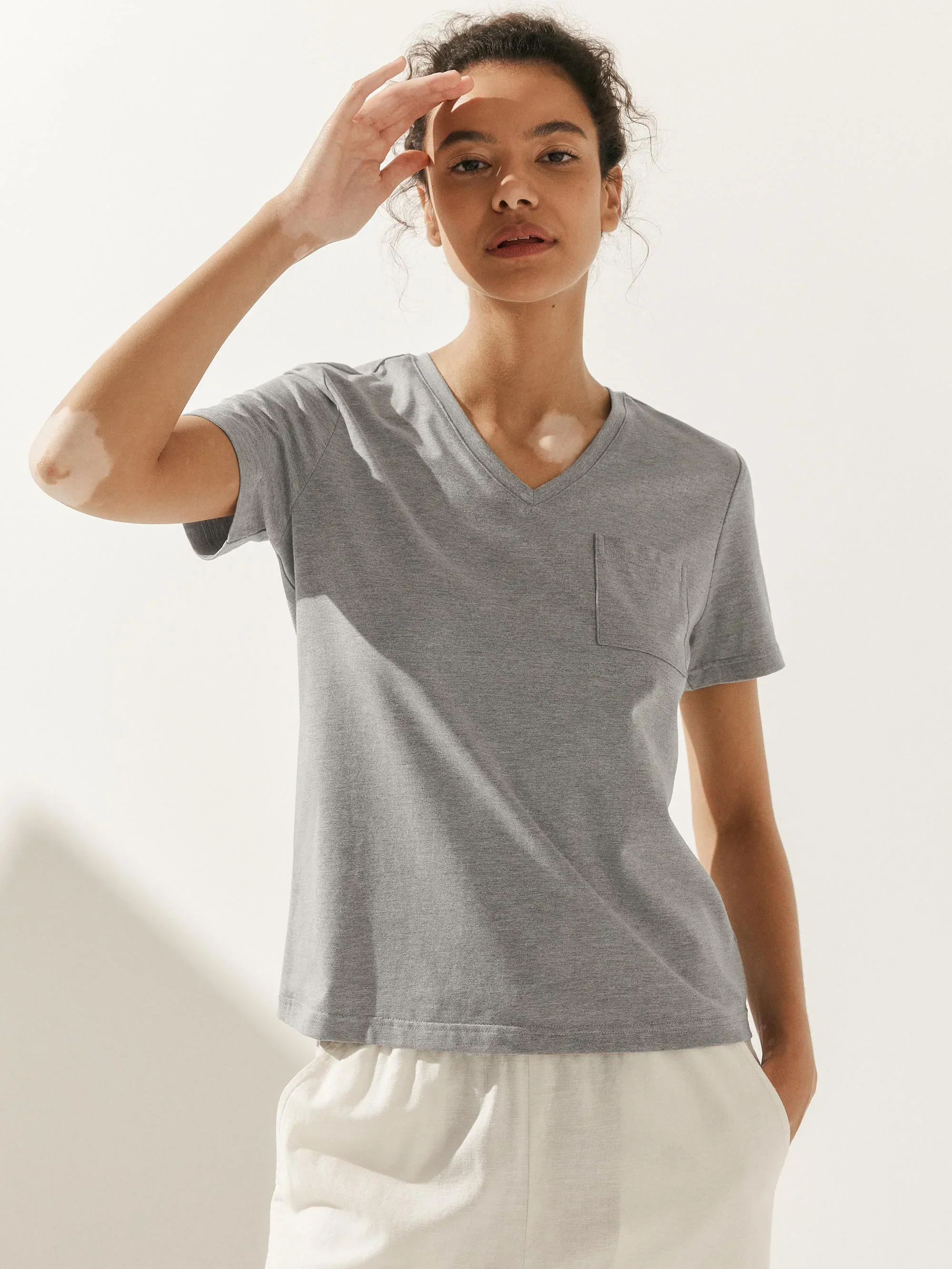Stretch-Knit Bamboo Classic Basic Tee BELLE - Image 38