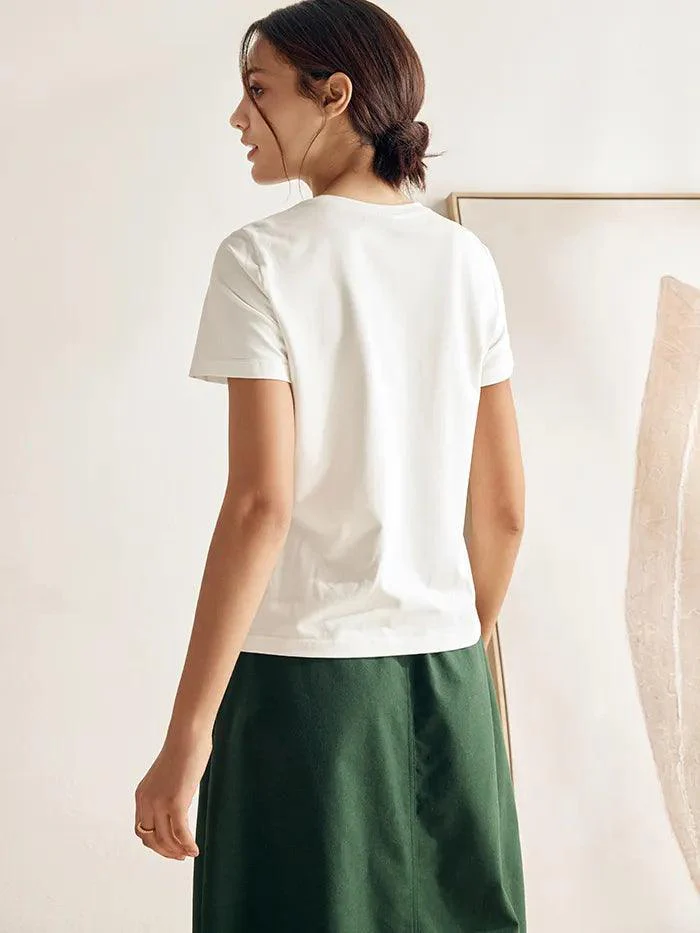 Stretch-Knit Bamboo Classic Basic Tee BELLE - Image 4
