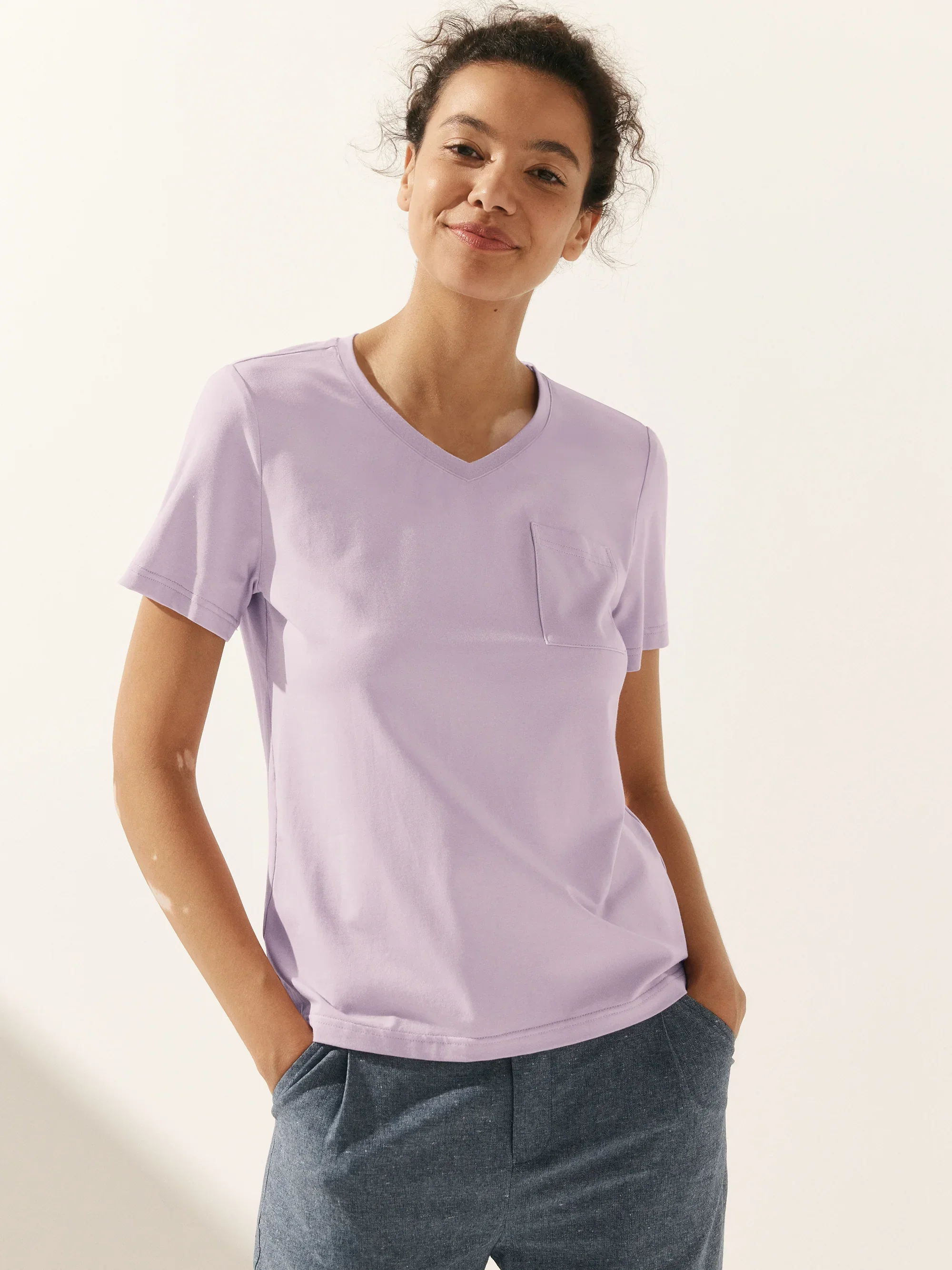 Stretch-Knit Bamboo Classic Basic Tee BELLE - Image 40