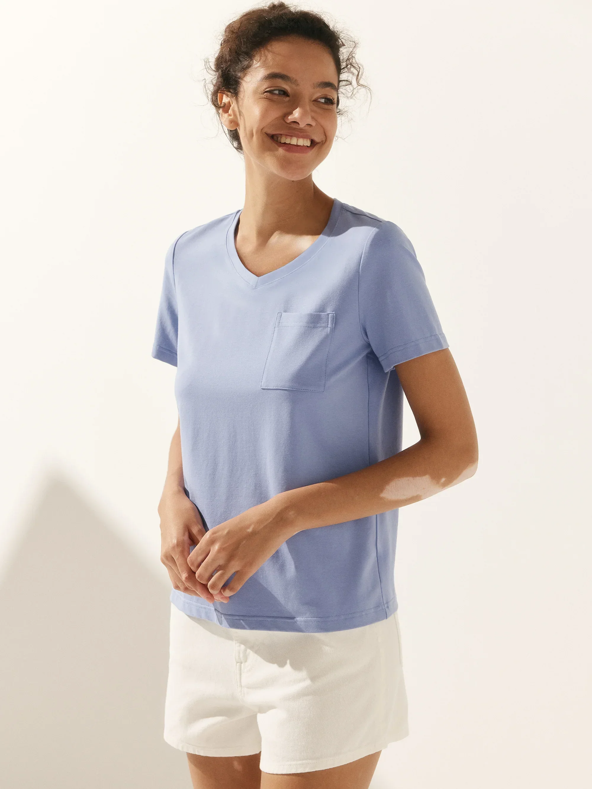 Stretch-Knit Bamboo Classic Basic Tee BELLE - Image 41
