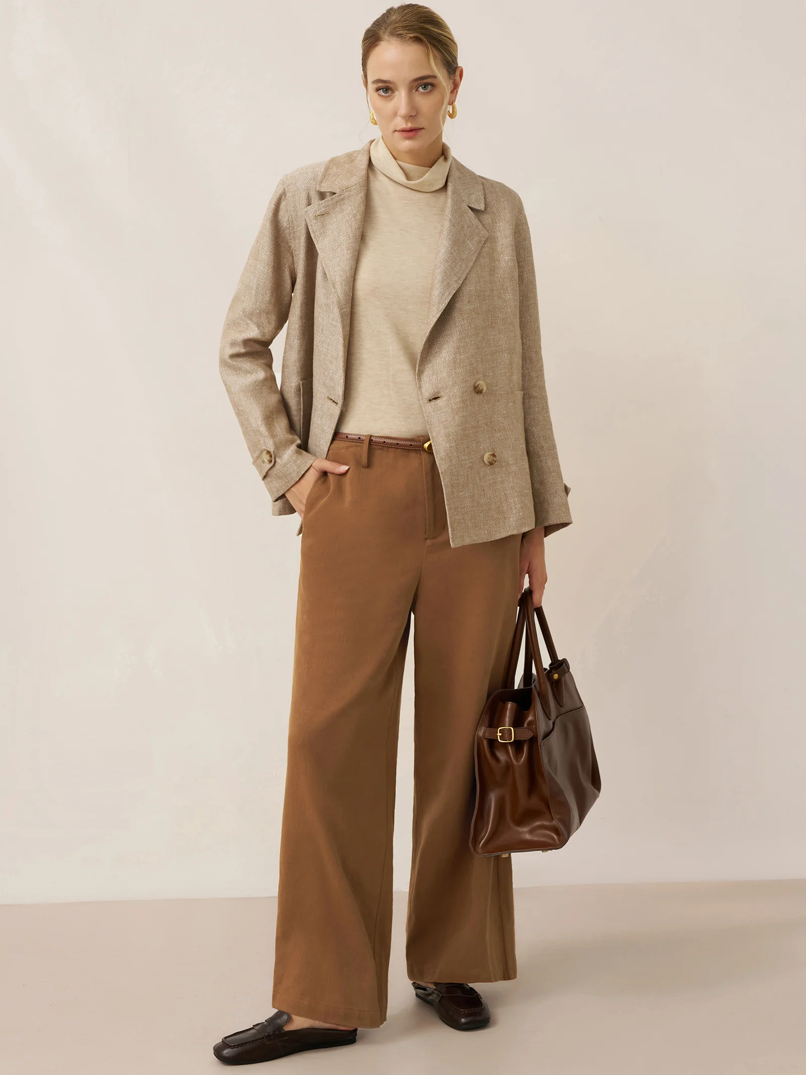 Lyocell Linen Drawstring Straight Leg Pants RACHEL - Image 13