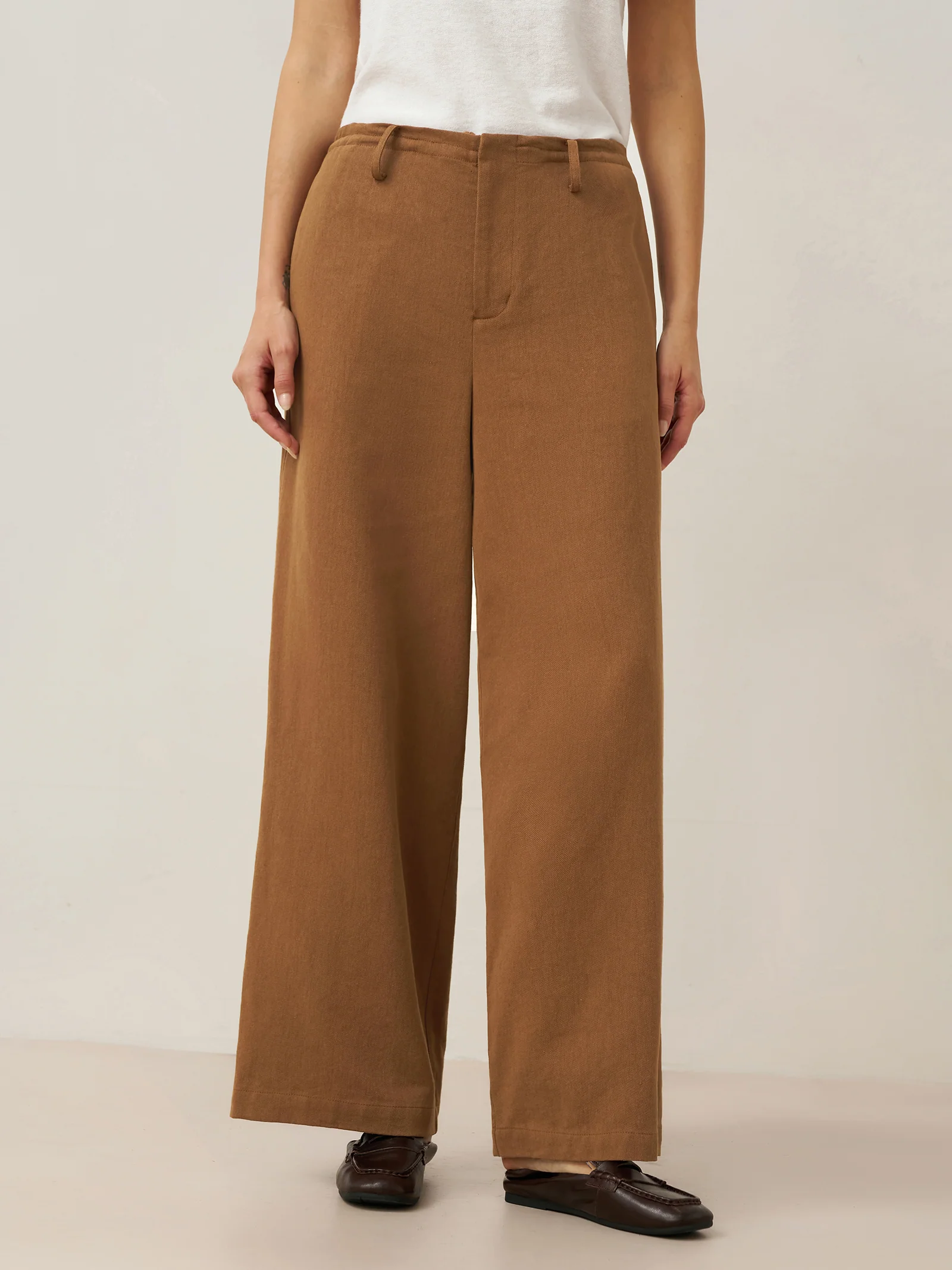 Lyocell Linen Drawstring Straight Leg Pants RACHEL - Image 4