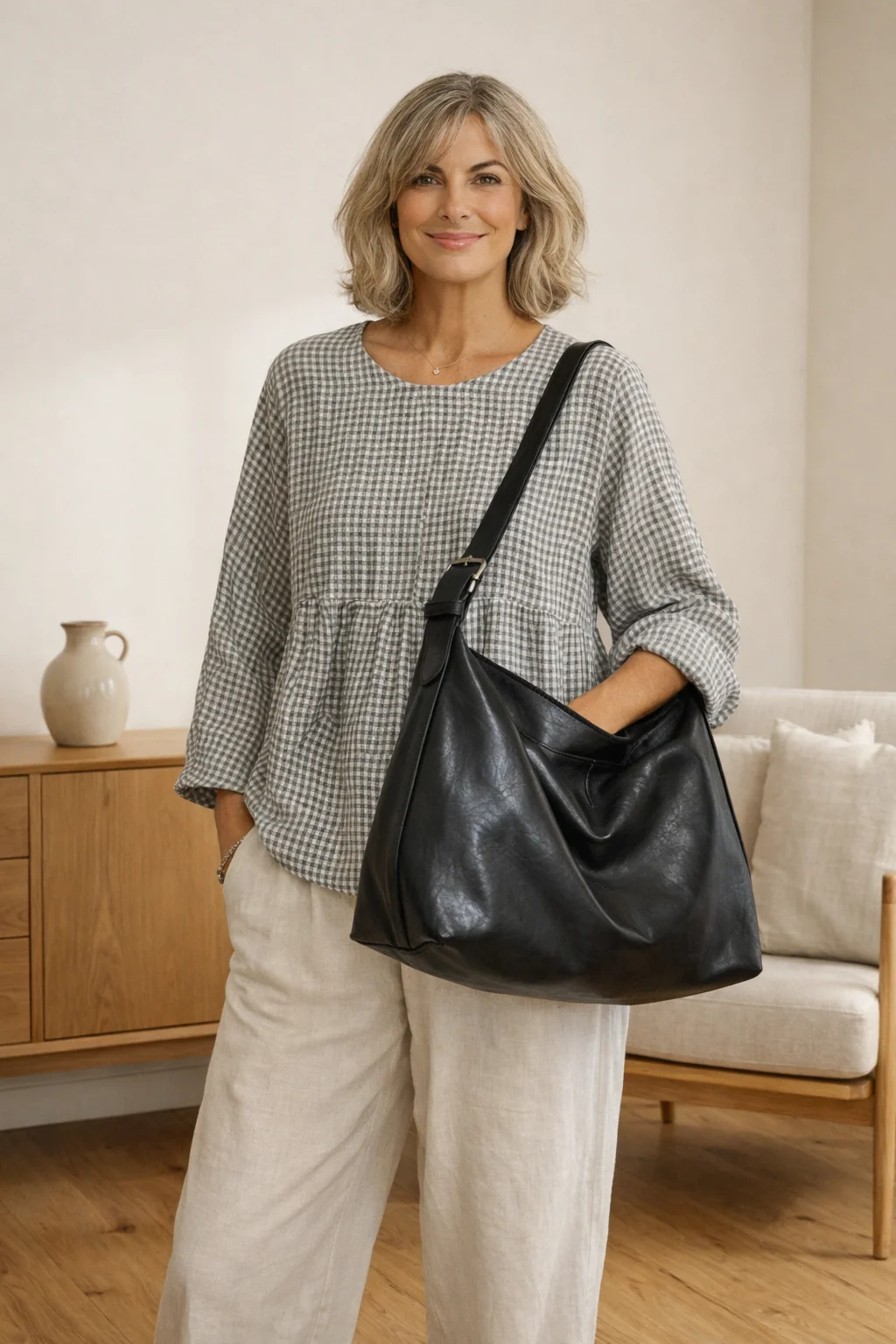 Vintage Large Capacity Crossbody Tote Bag - Image 8