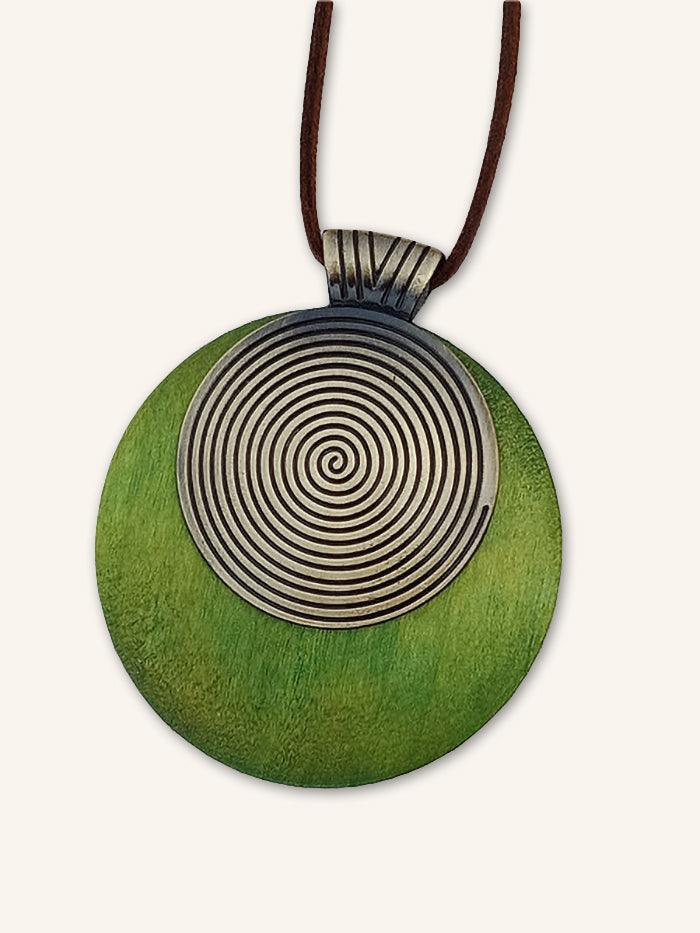 Vintage Wooden Rings Long Necklace - Image 8