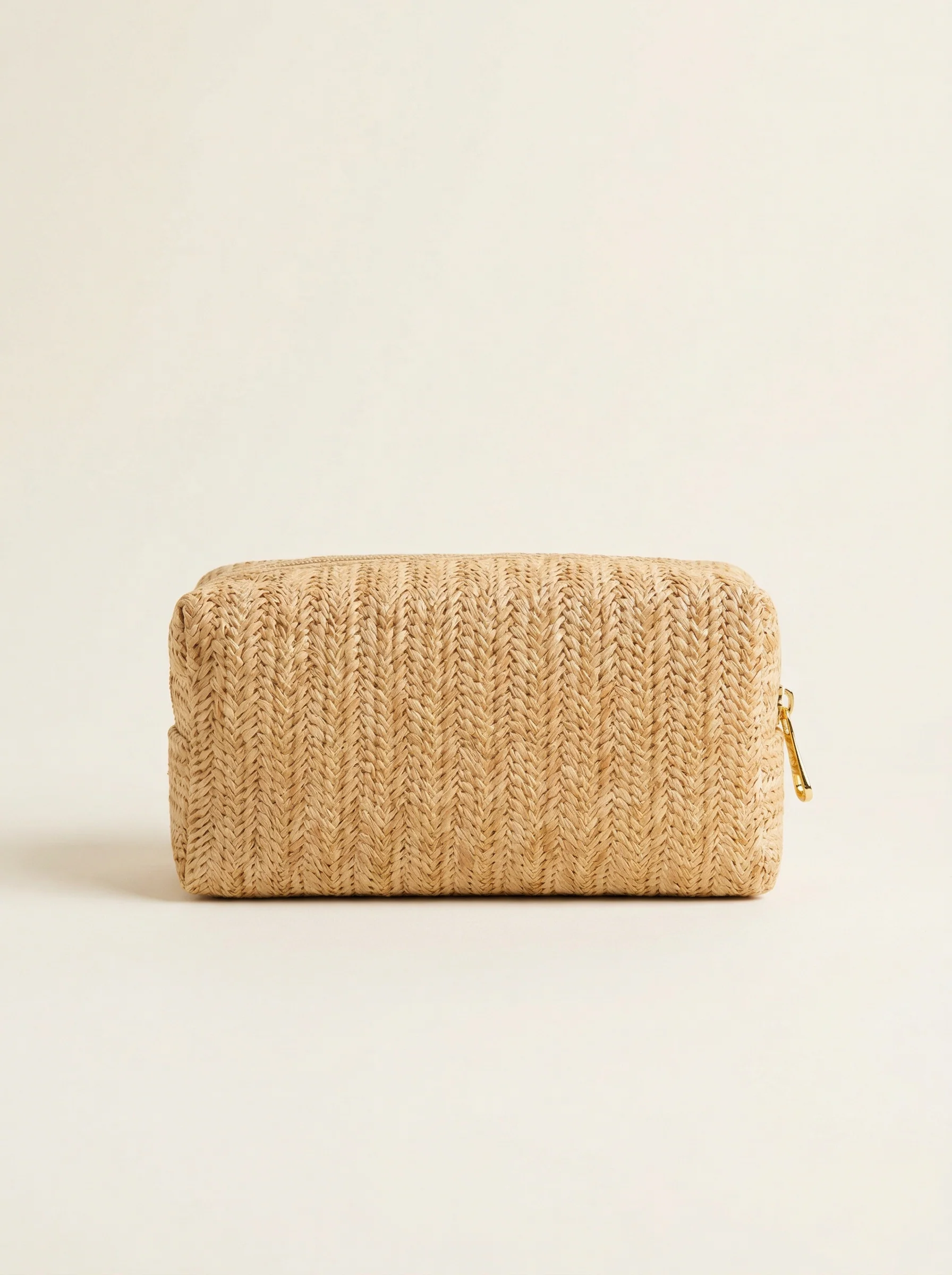 Vintage Woven Straw Makeup Bag Travel Cosmetic Toiletry Organizer Pouch - Image 6
