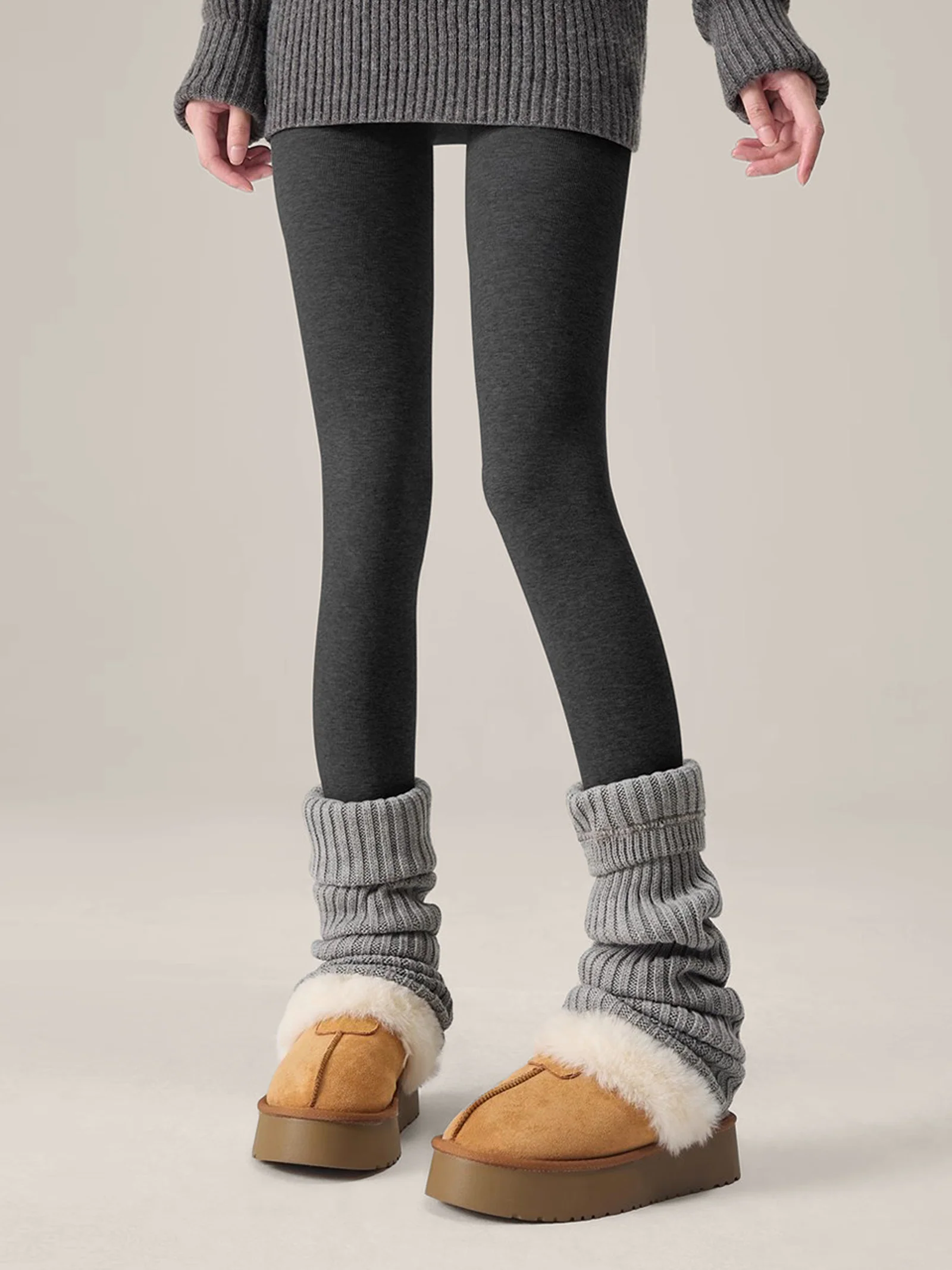 Wool Blend Lightweight Slimming Footed Tights - Image 2