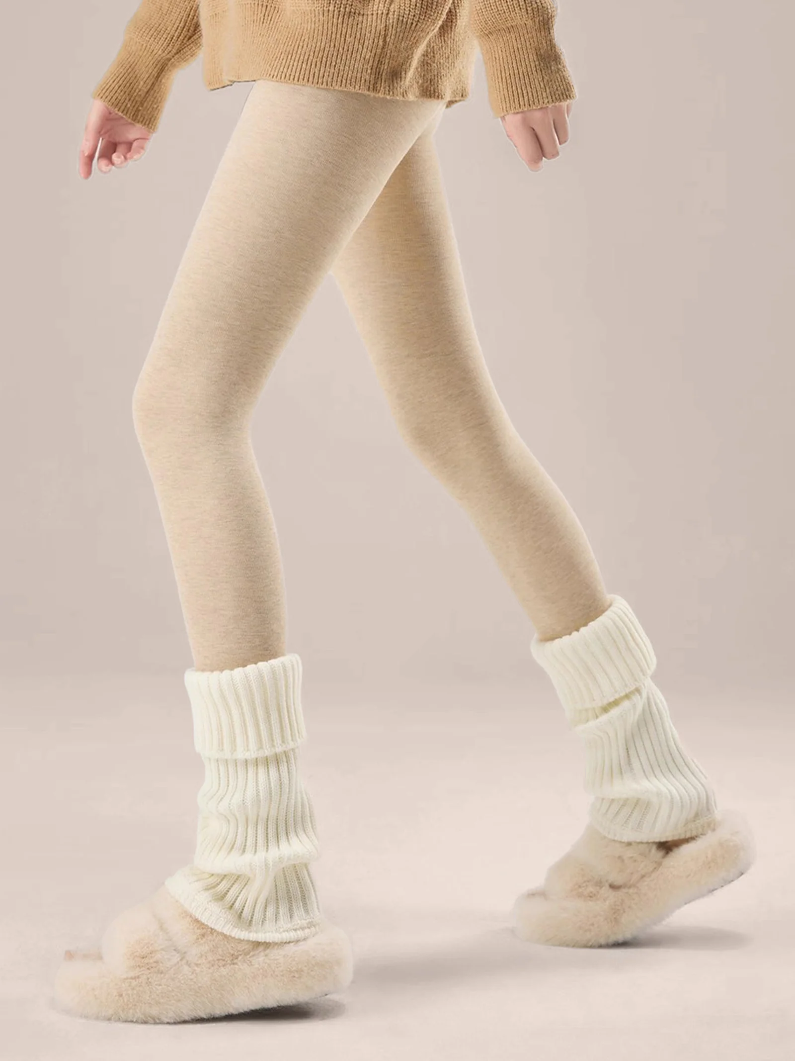 Wool Blend Lightweight Slimming Footed Tights - Image 5