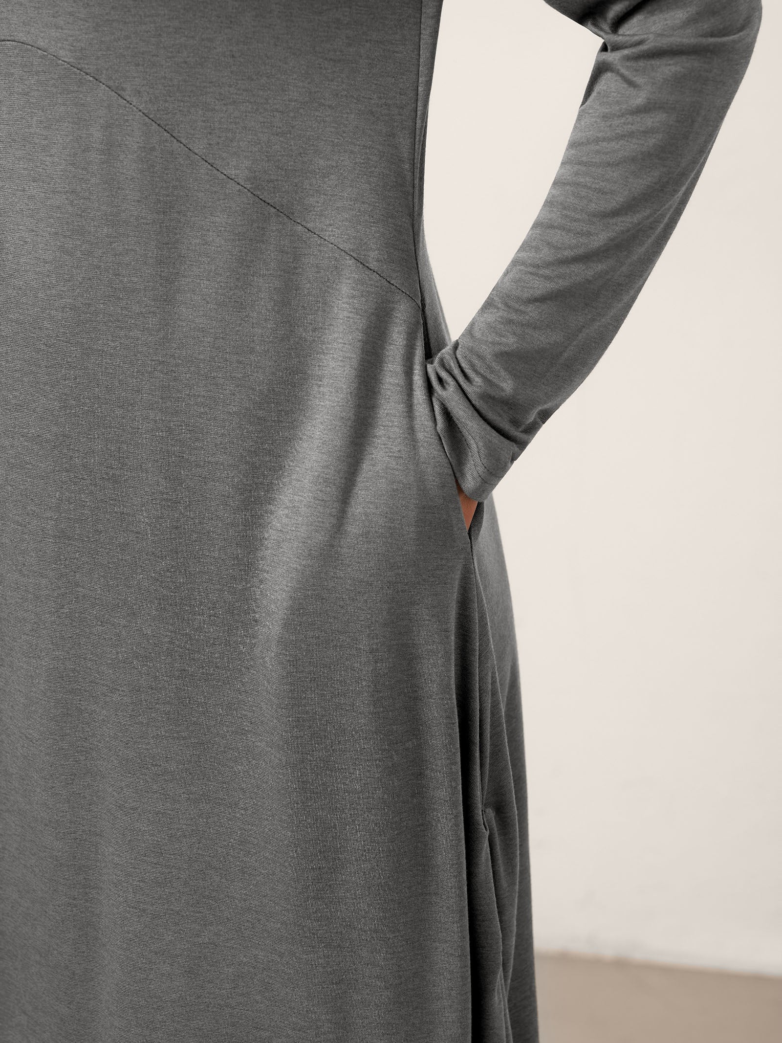 Wool Cocoon Curved Waist Midi Dress FARRAH - Image 7