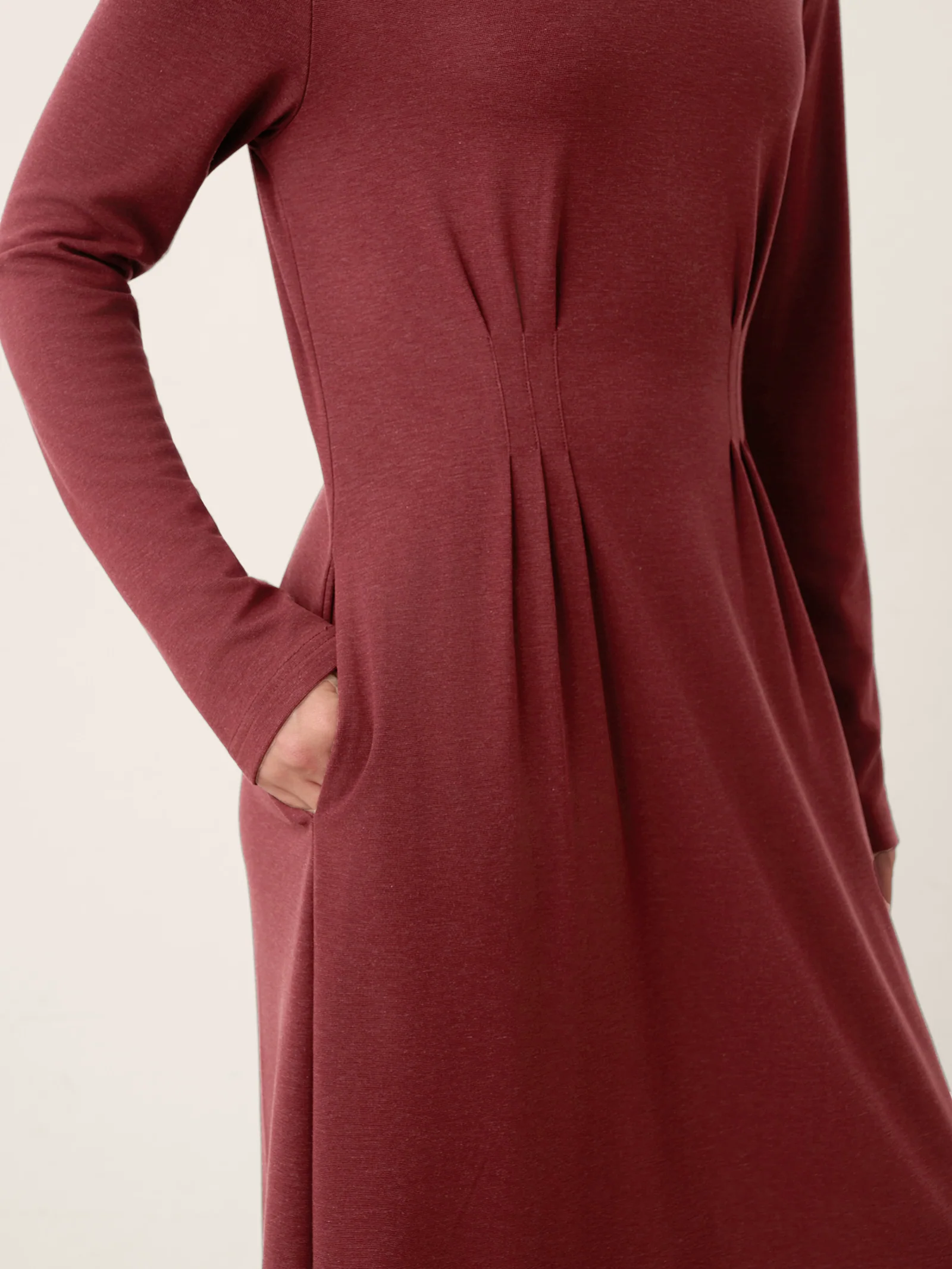 Wool Lyocell Sculpted Inverted Pleat Midi Dress DARIA - Image 8