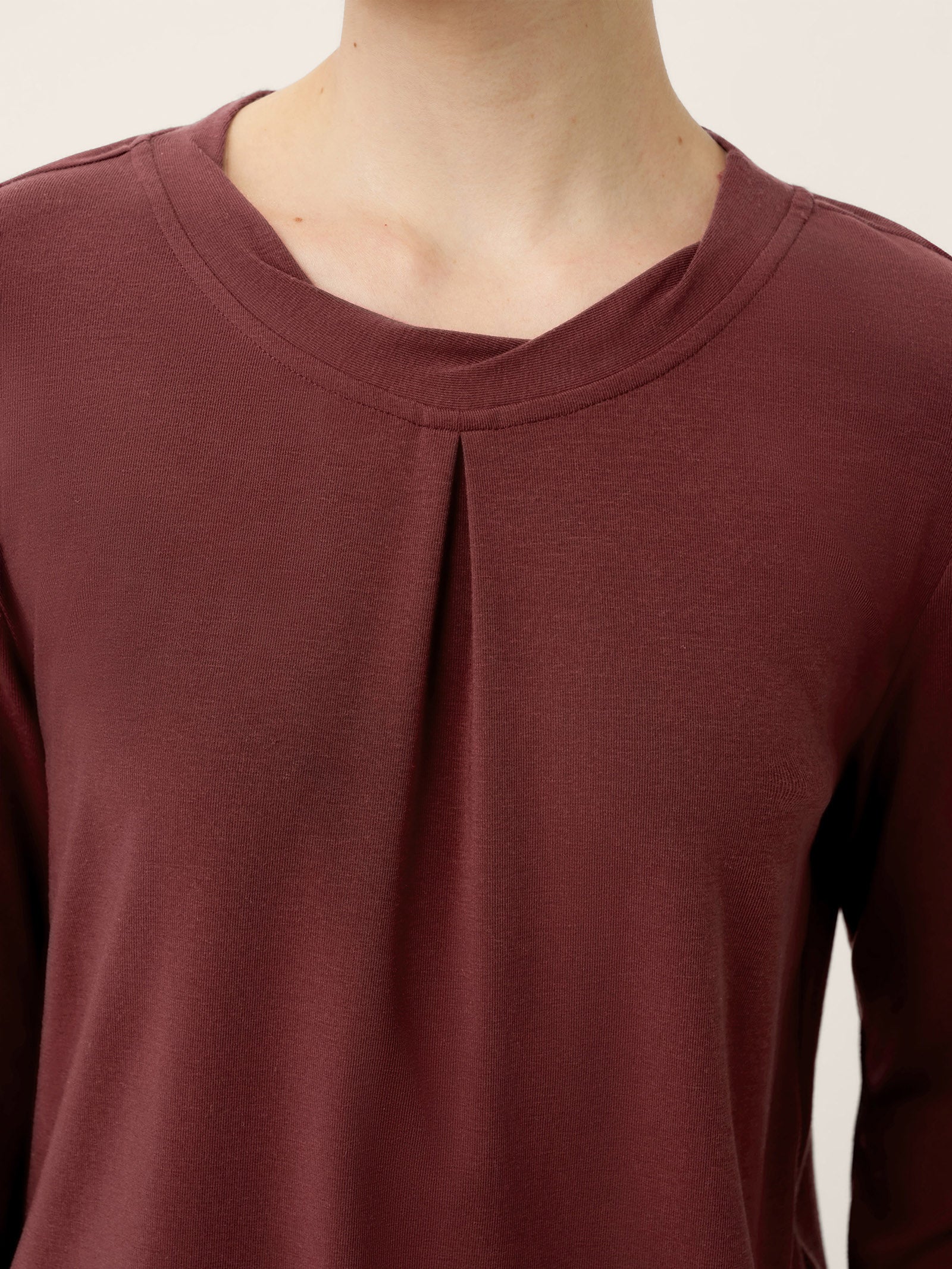 Wool Lyocell Twisted Neck Pullover Top NERISSA - Image 7