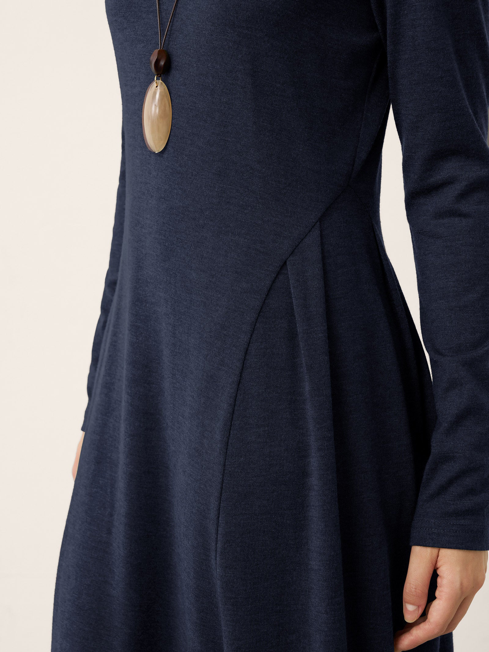 Wool Sculpted Pleats Turtleneck Maxi Dress BRIAR - Image 11