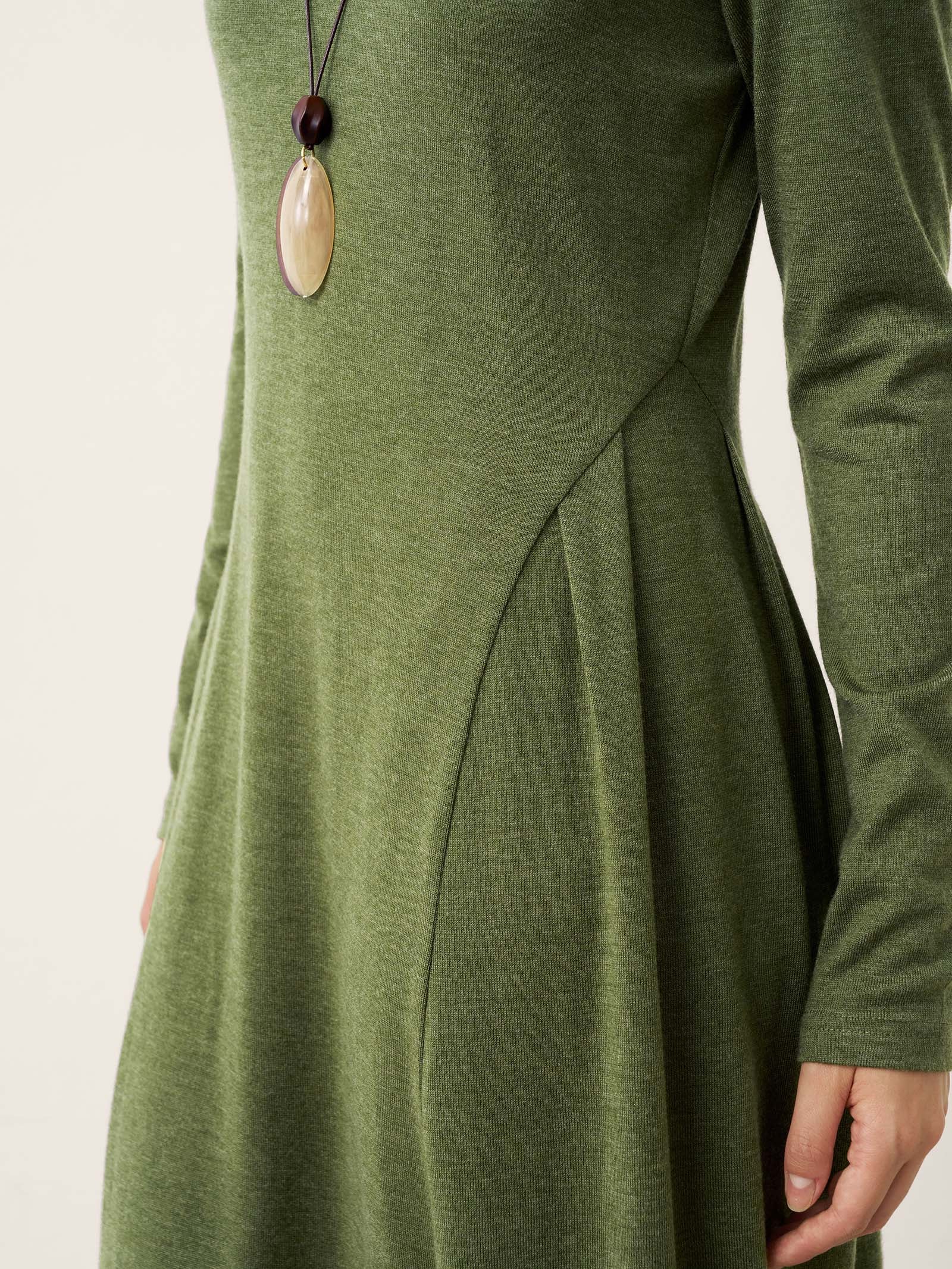 Wool Sculpted Pleats Turtleneck Maxi Dress BRIAR - Image 4