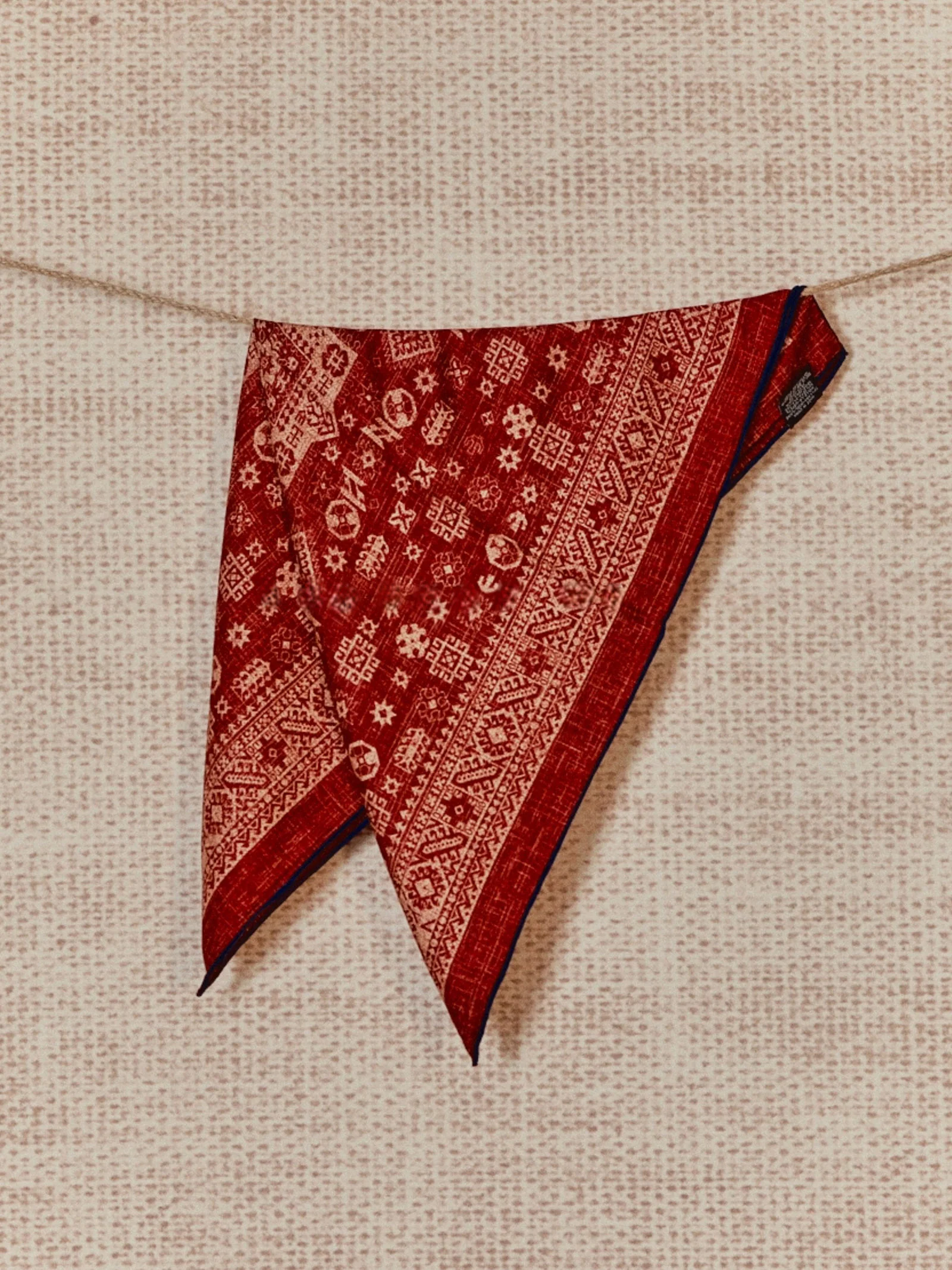 Wool Silk Printed Neck Square Scarf - Image 6