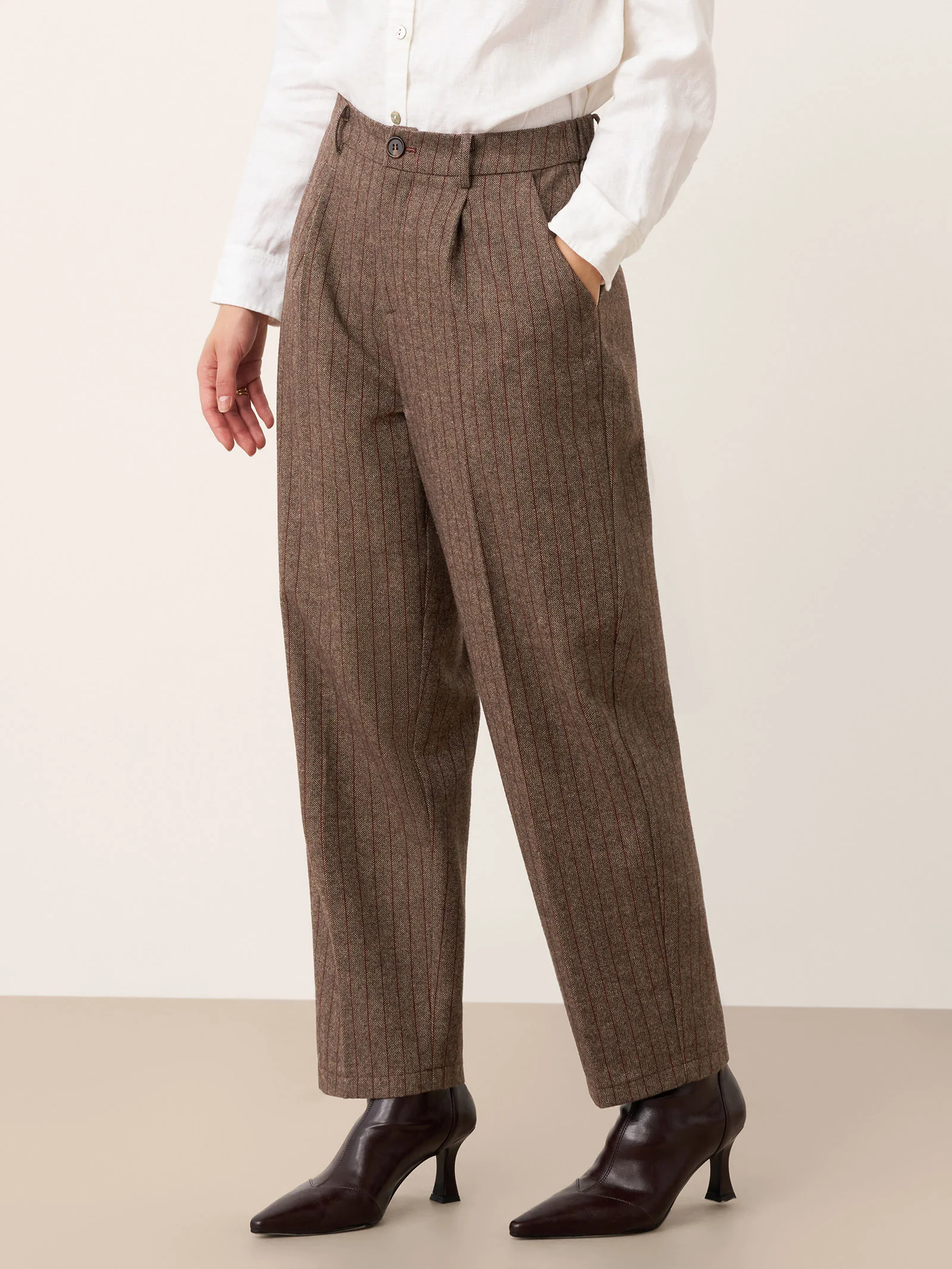 Wool Striped Tapered Tailored Trousers CASSIOPEIA - Image 2