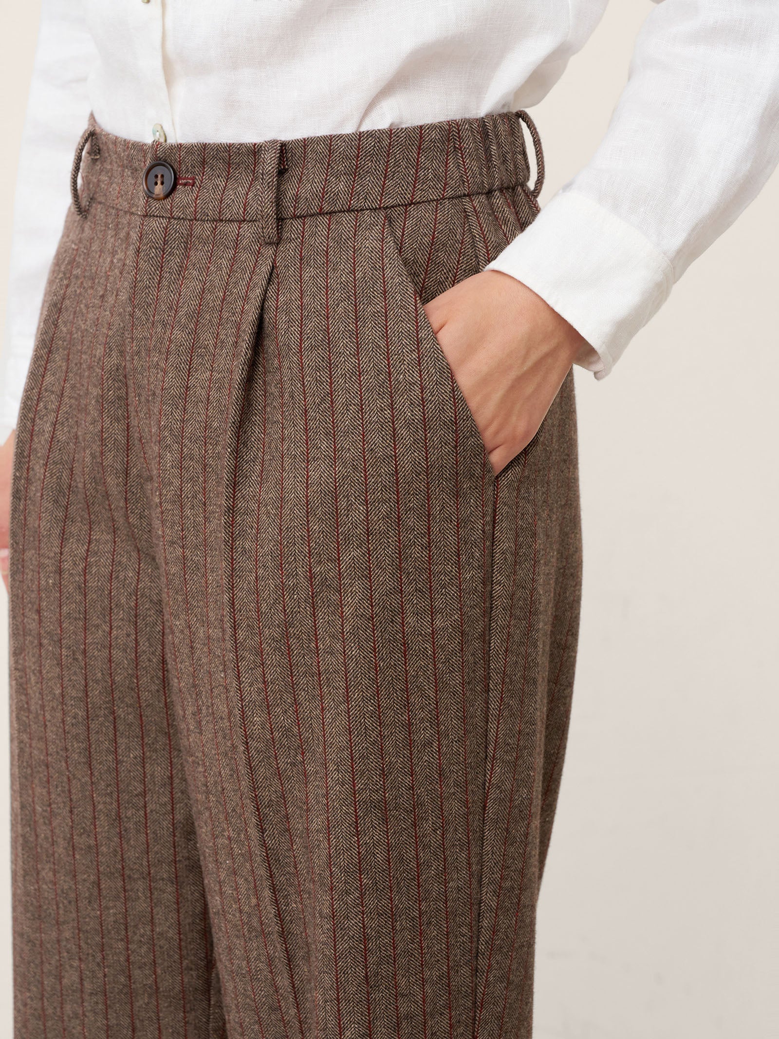 Wool Striped Tapered Tailored Trousers CASSIOPEIA - Image 5