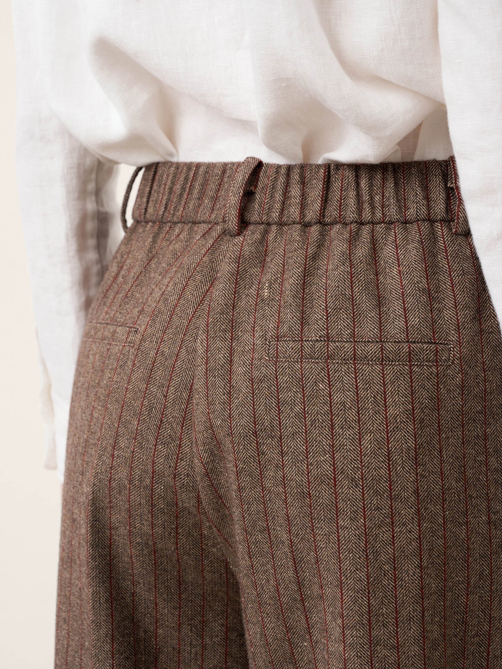 Wool Striped Tapered Tailored Trousers CASSIOPEIA - Image 6
