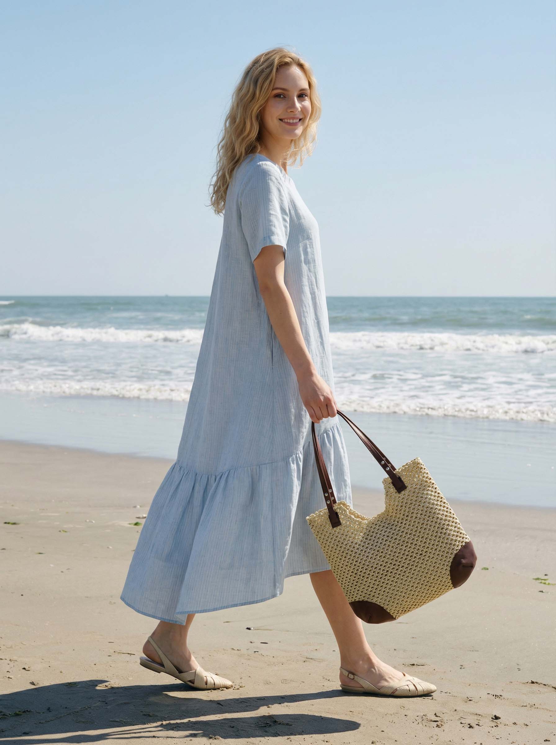 Woven Hollow-Out Shoulder Tote Bag - Image 2