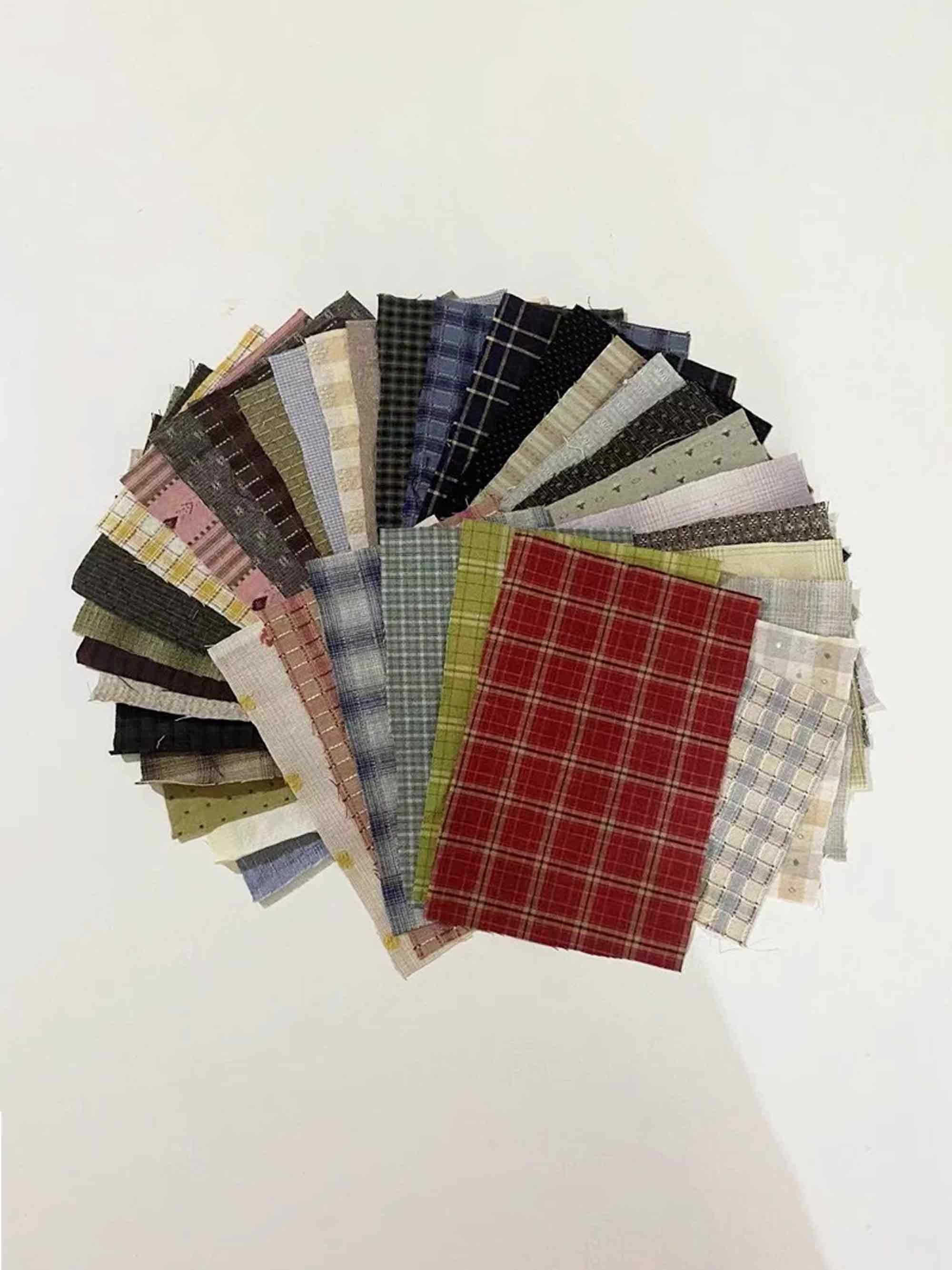 Yarn-Dyed Fabric Scraps for Clothes & Patchwork (10 Pieces)